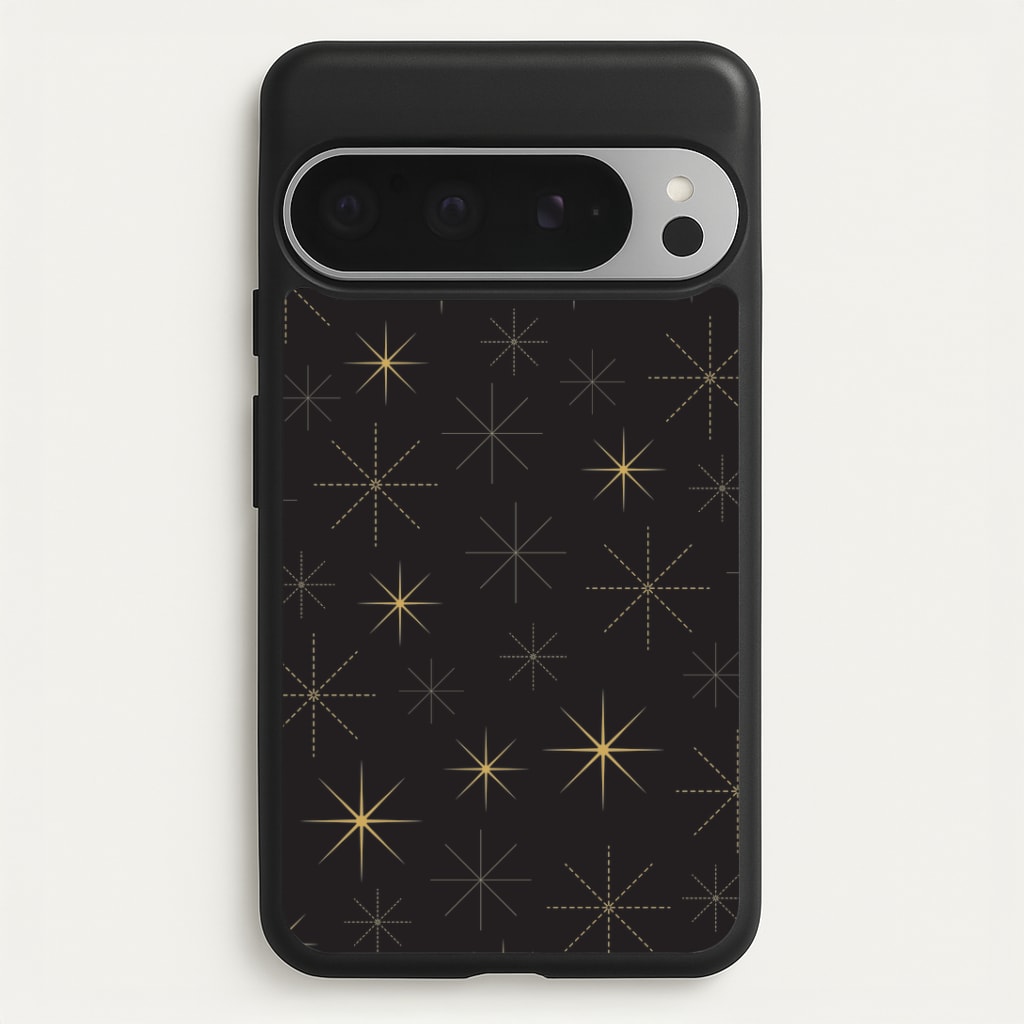 Christmas Gold Stars Pattern Google Pixel 9 Pro XL Case
