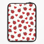 Ladybugs And Hearts Pattern Laptop Sleeve 1