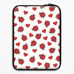 Ladybugs And Hearts Pattern Universal Laptop Sleeve