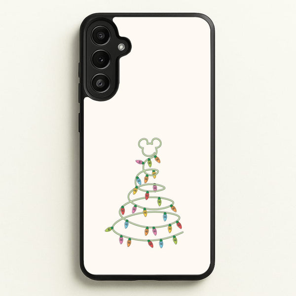 Cartoon Mouse Christmas Tree Lights Galaxy A34 Case
