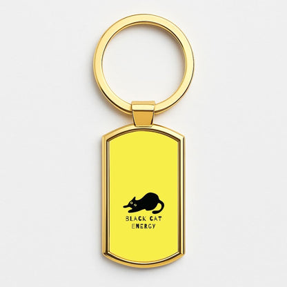 Black Cat Energy Gold Keyring
