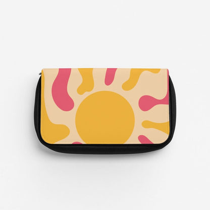 Yellow And Pink Abstract Sun Pencil Case