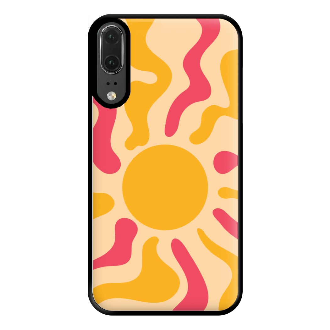 Yellow And Pink Abstract Sun Huawei P20 Case