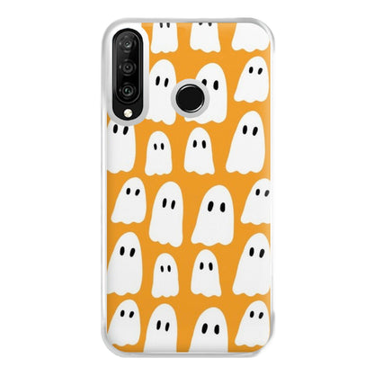 Orange Ghost Halloween Pattern Phone Case