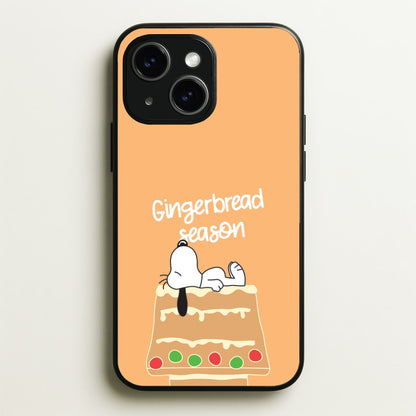 Cartoon Beagle Gingerbread House iPhone 15 Case