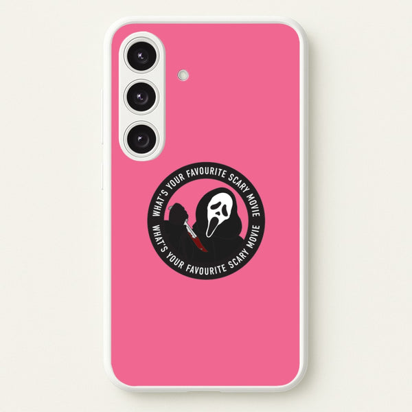 What's Your Favourite Scary Movie Badge Galaxy S25 Plus Case