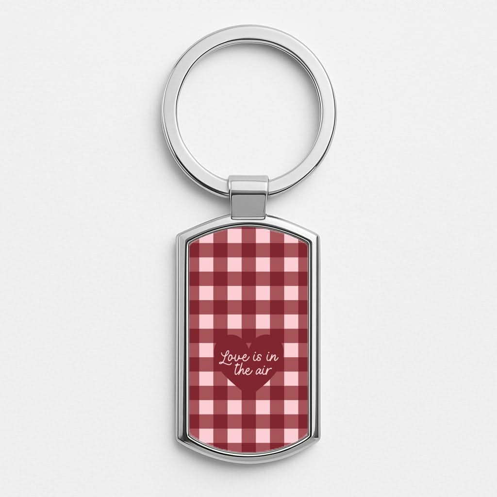 Love Is In The Air Silver Metal Keyring