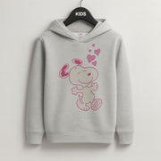 Cartoon Beagle Valentine Hearts Pattern Kids Hoodie 2