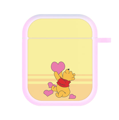 Pooh Love Heart Balloons Valentine's AirPods Case