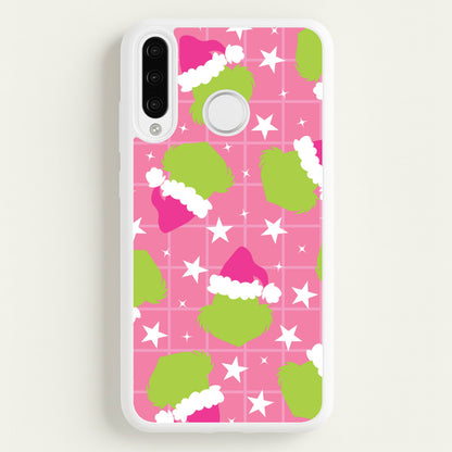 Pink Green Creature Xmas Pattern Huawei P30 Lite Case