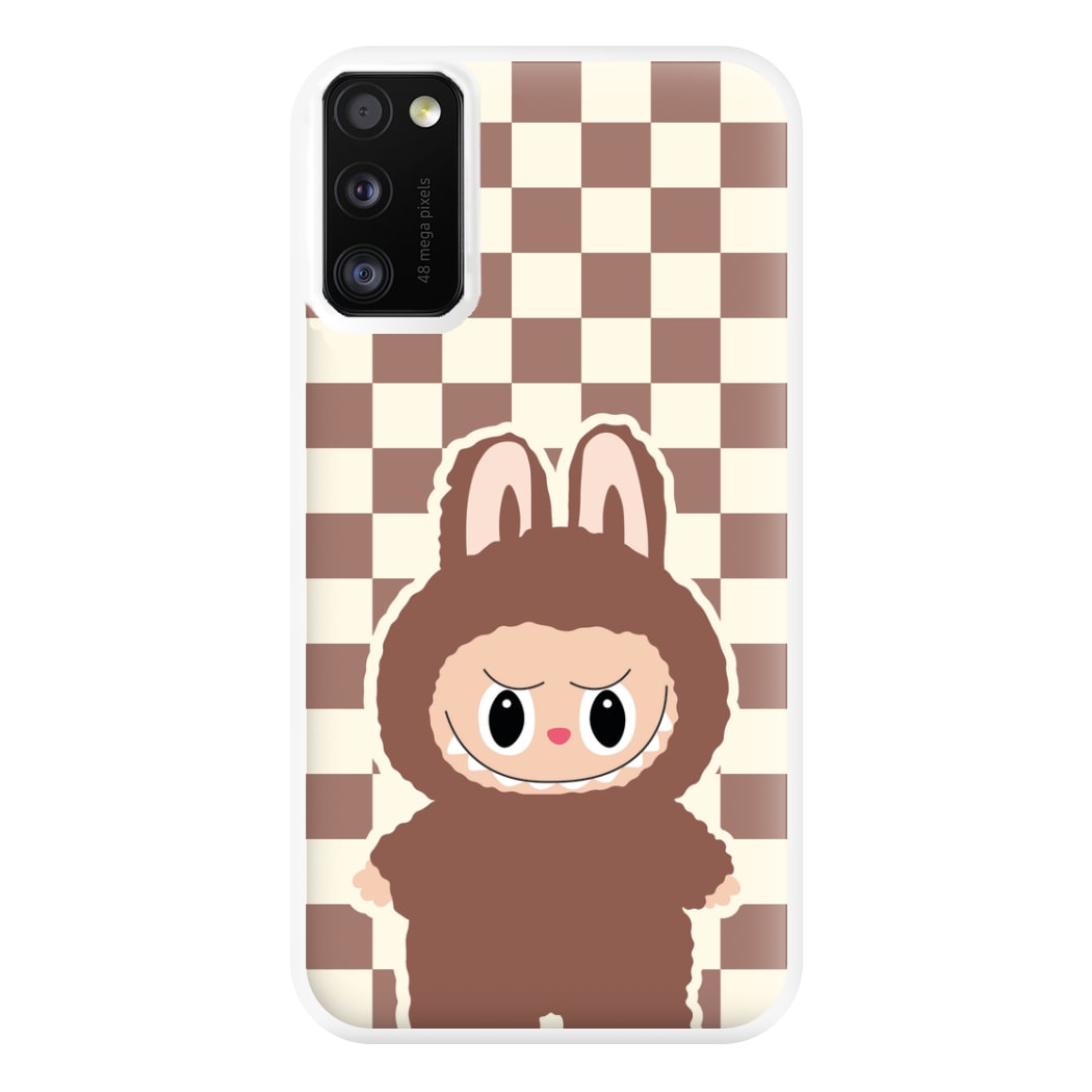 Checkered Cute Brown Monster  Galaxy A41 Case