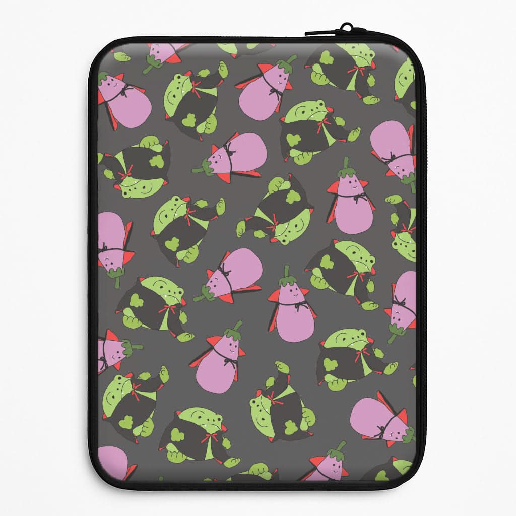 Vampire Frogs And Vegetables Pattern - Halloween Universal Laptop Sleeve