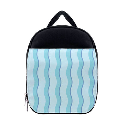 Blue Wavy Stripes Pattern Lunchbox