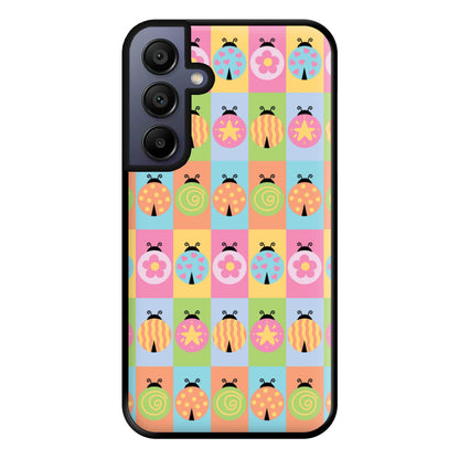 Cartoon Ladybugs Colourful Pattern Galaxy A15 Case