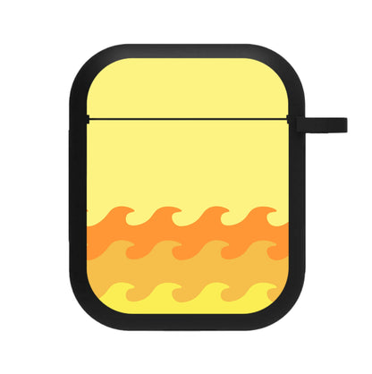 Orange Beach Waves Pattern AirPods Case