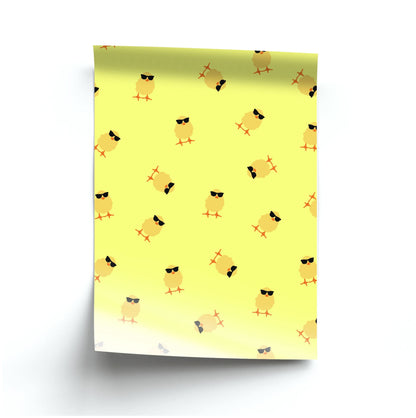 Chicks With Sunglasses Pattern Poster