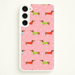 Christmas Jumpers Dachshund Pattern Galaxy S23 Plus Case