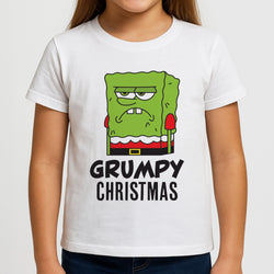 Grumpy Christmas Cartoon Sponge Girls T-Shirt