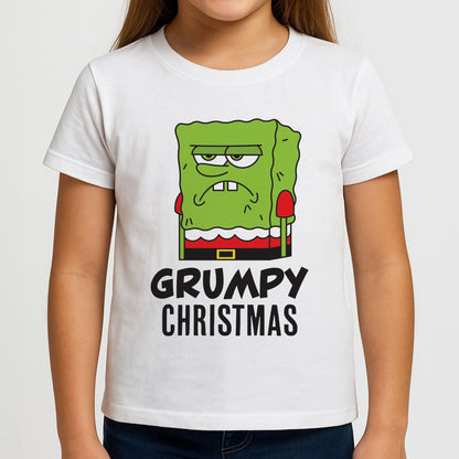 Grumpy Christmas Cartoon Sponge Girls T-Shirt