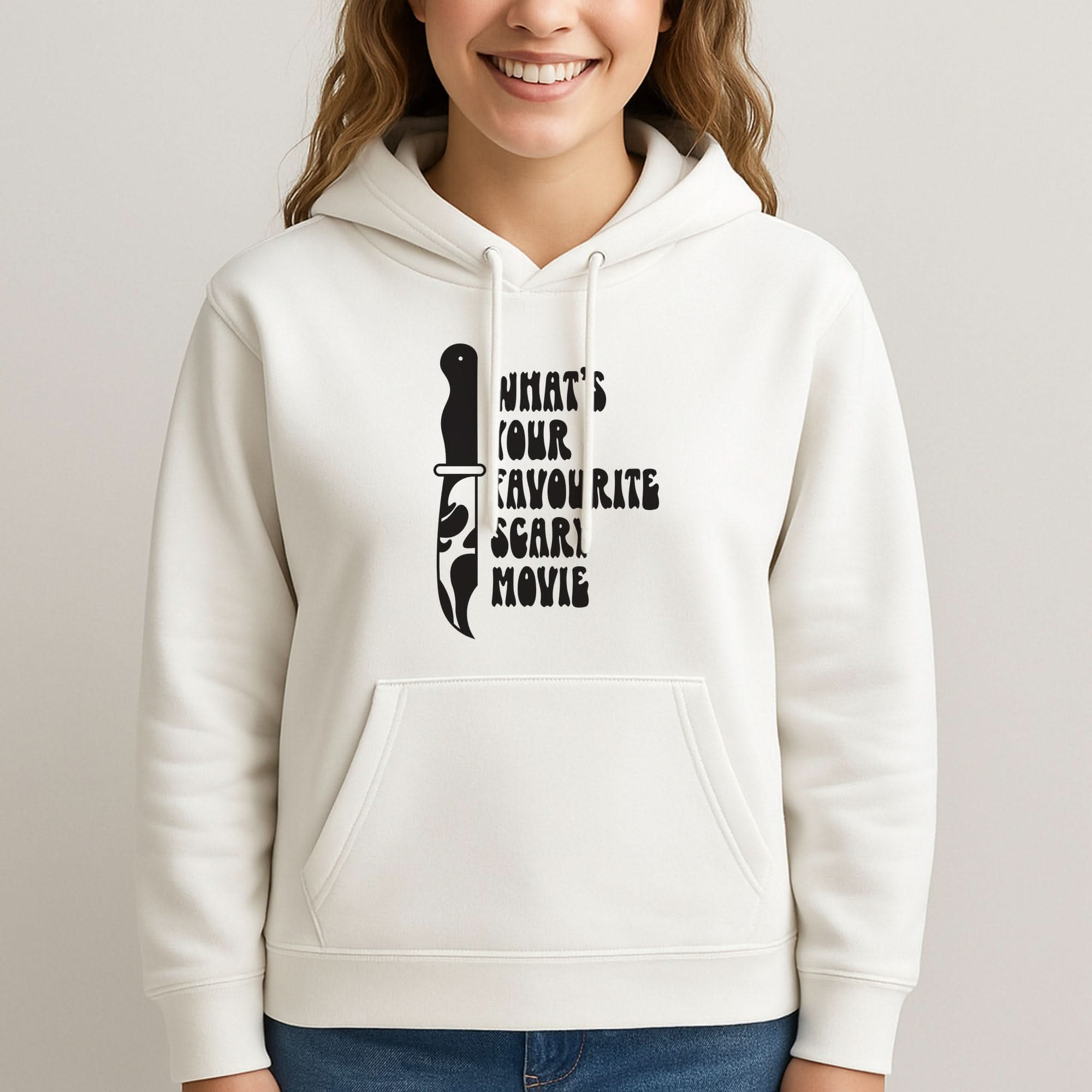 What's Your Favourite Scary Movie Trippy Womans Hooded Sweatshirt