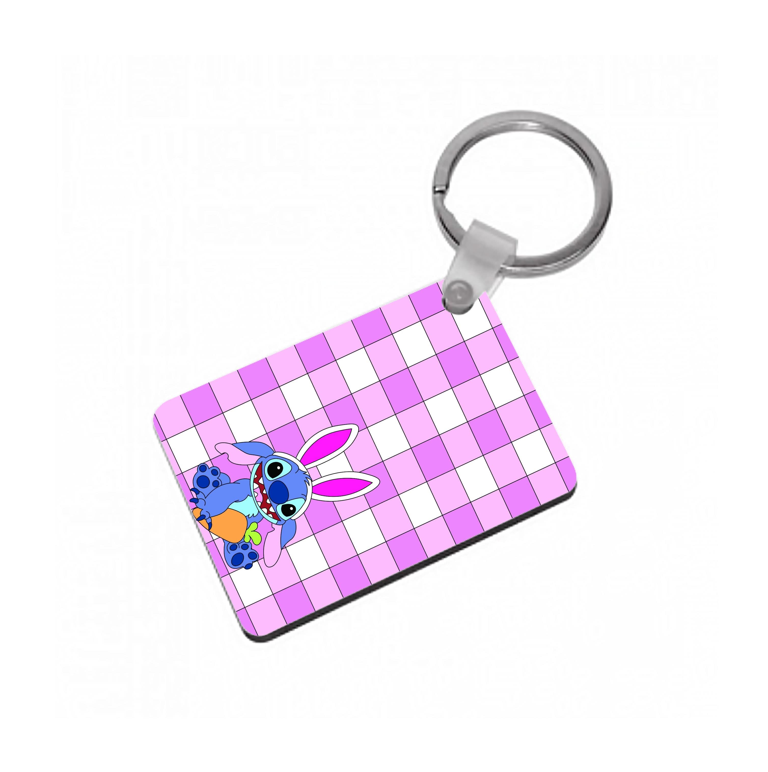 Easter Bunny Blue Alien Keyring