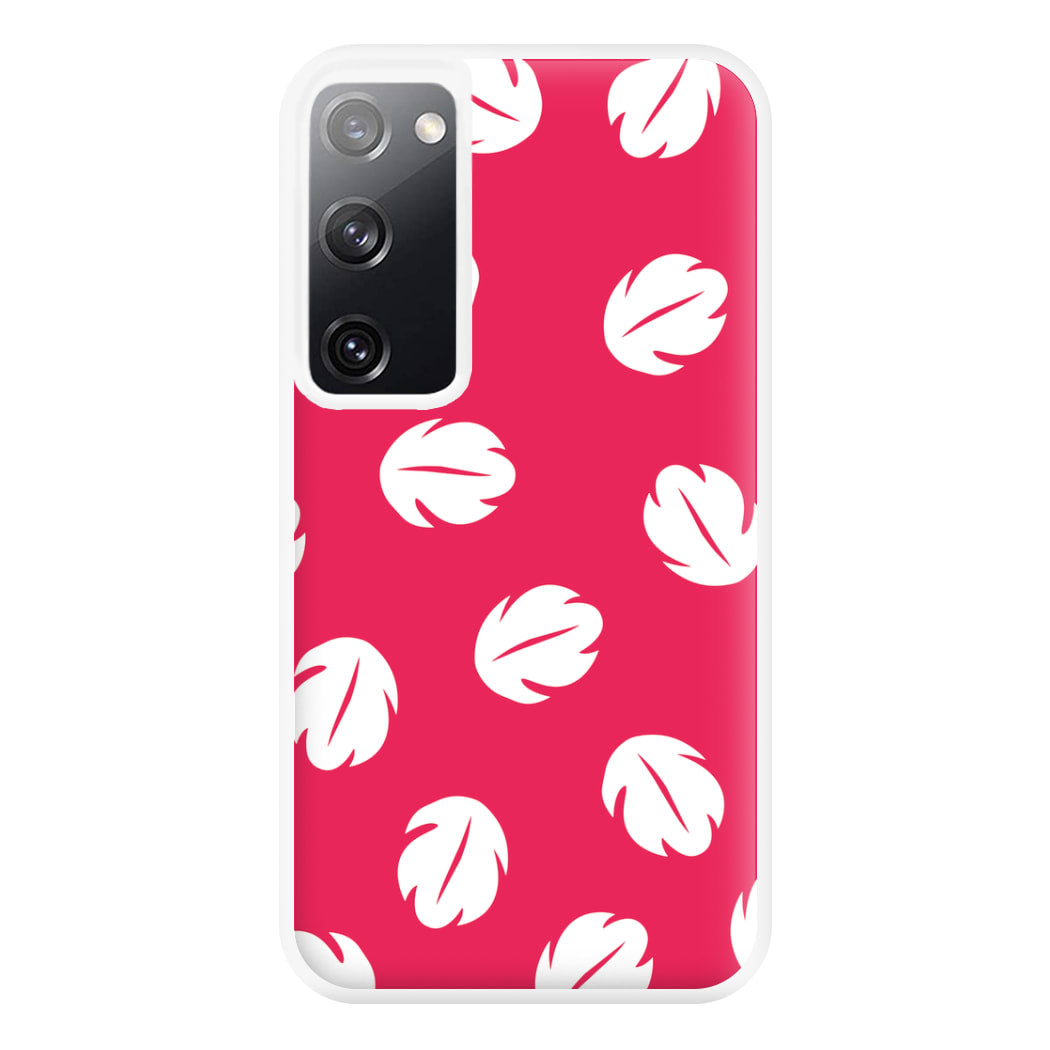 Red And White Cartoon Leaves Pattern Galaxy S20 Case