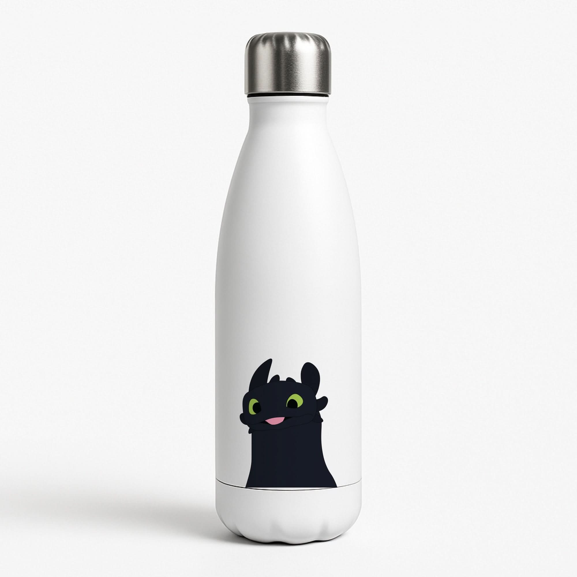 Black Fury Dragon White Water Bottle
