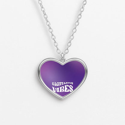 Sagittarius Vibes Gradient Zodiac Heart Necklace