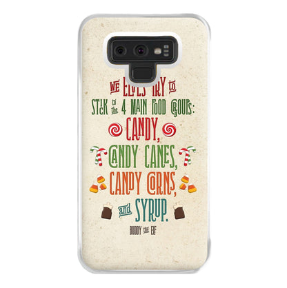 The Four Main Food Groups - Elf Phone Case