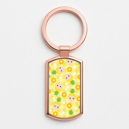 Pineapple Angel Pattern Rose Gold Keyring