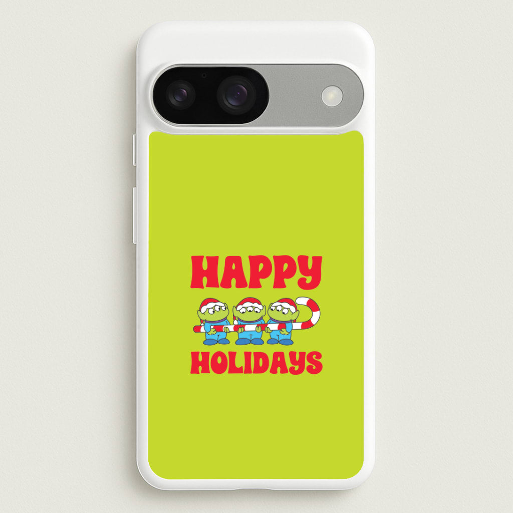 Happy Holidays Cute Green Aliens Google Pixel 9 / 9 Pro Case