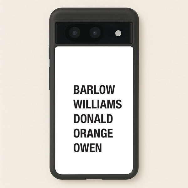 Take Band Members Names Google Pixel 8a Case