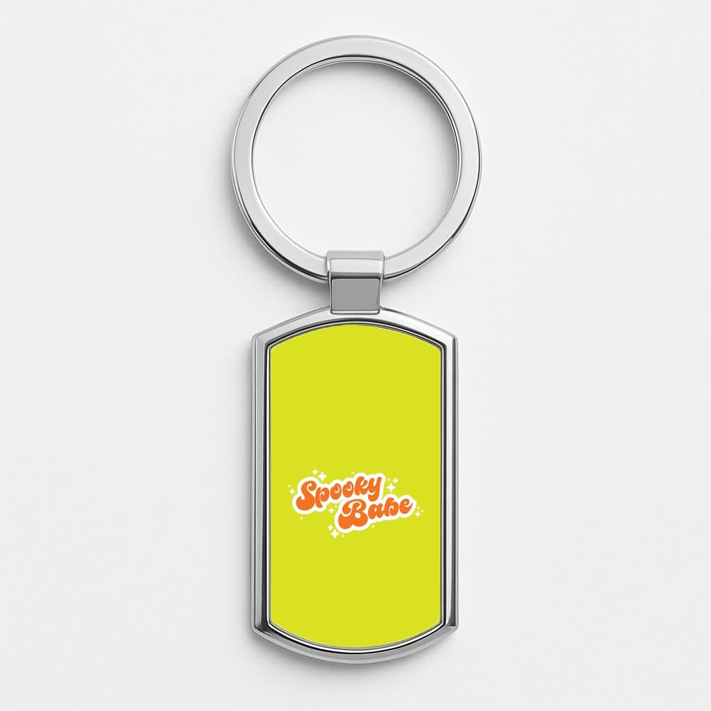 Spooky Babe Silver Metal Keyring