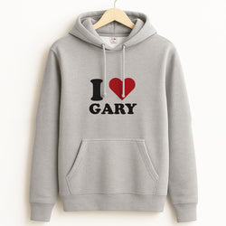 I Love Gary Unisex Grey Hoodie