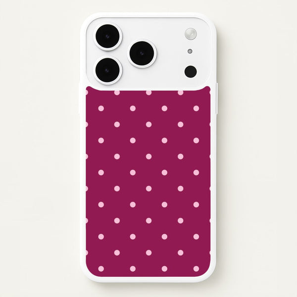 Raspberry Polka Dots iPhone 17 Pro Case