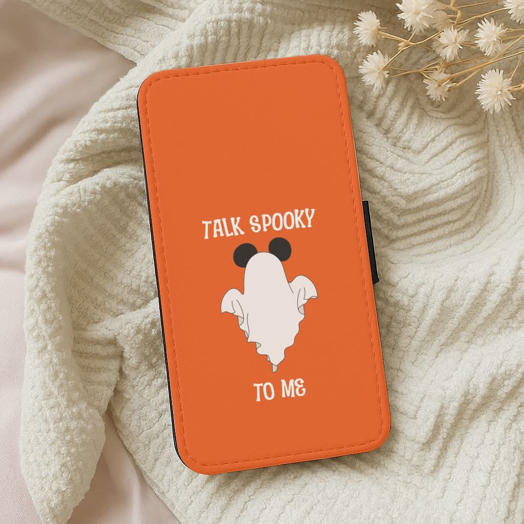 Talk Spooky To Me Mouse Ghost Leather Phone Case