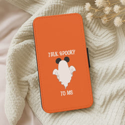 Talk Spooky To Me Mouse Ghost Leather Phone Case