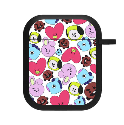 K-Pop Band Characters Collage AirPods Case