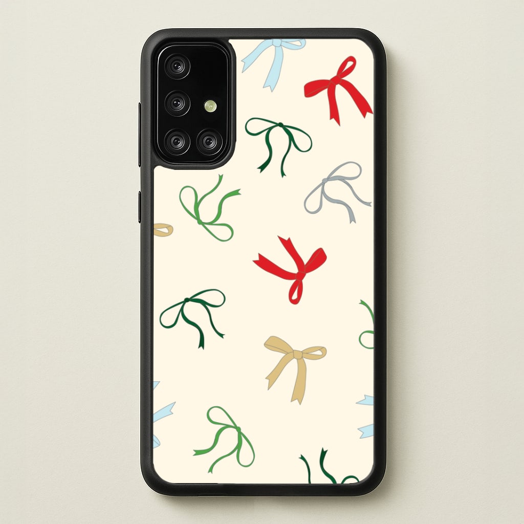 Coquette Christmas Bows Pattern Galaxy A71 Case