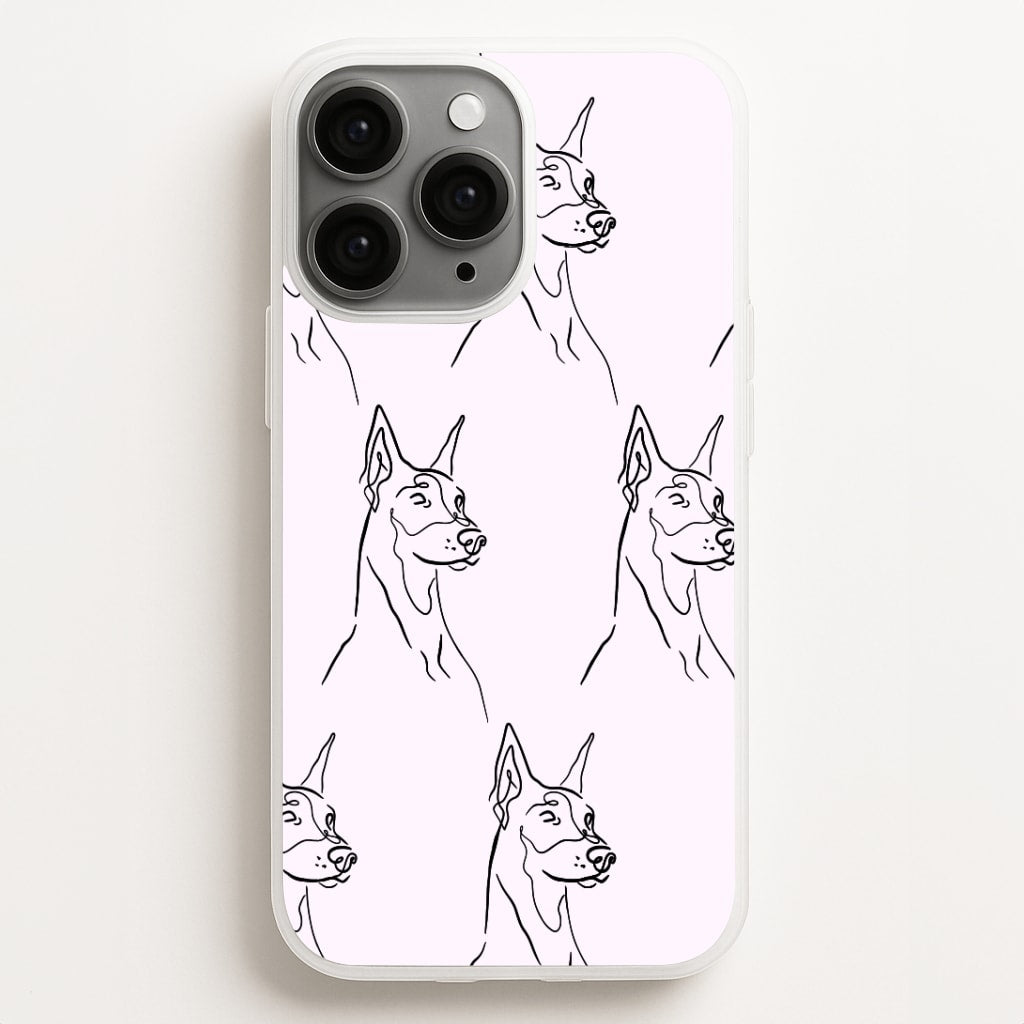 Dobermann Outline - Dog Pattern Phone Case for iPhone, Samsung Galaxy and Google Pixel