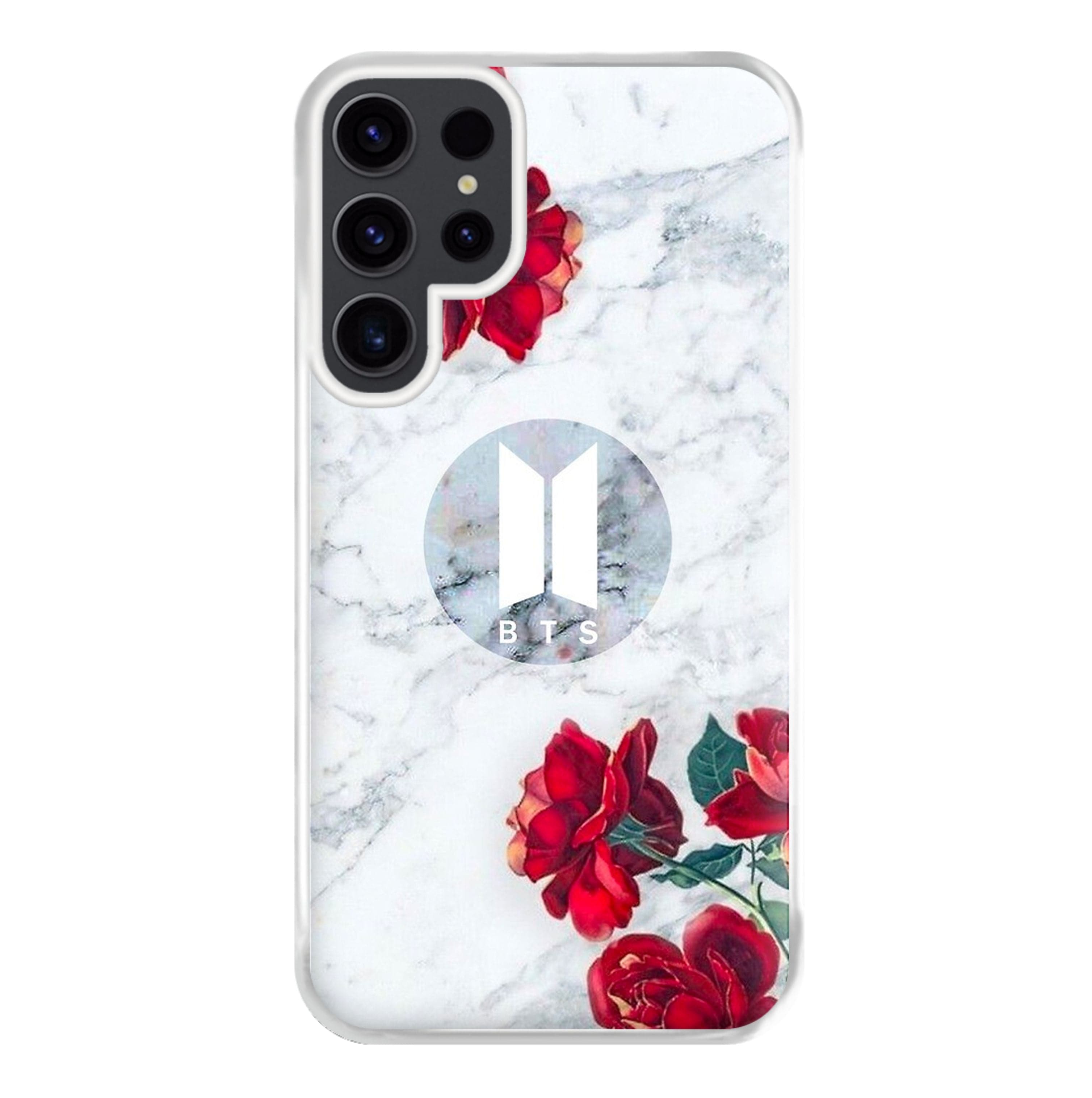 K-Pop Band Logo Marble Roses Phone Case