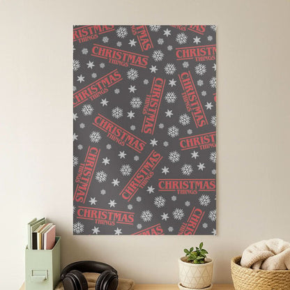 Christmas Things Snowflake Pattern Poster