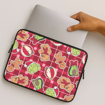Christmas Plushies Tartan Pattern MacBook Cover