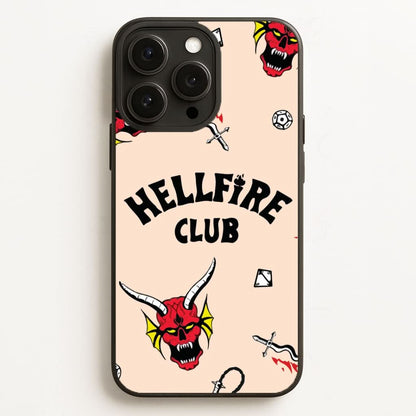 Hellfire Club Icons Collage Peach Phone Case for Apple iPhone, Samsung Galaxy, Huawei and Google Pixel