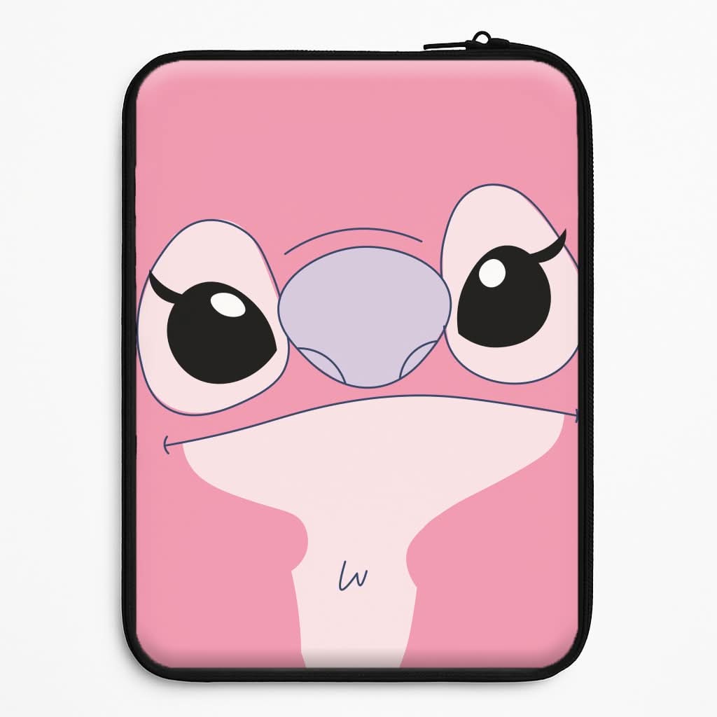 Cute Pink Alien Face Laptop Sleeve