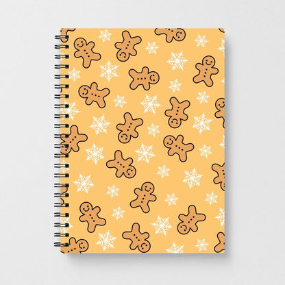 Cute Gingerbread And Snowflakes Pattern Notebook