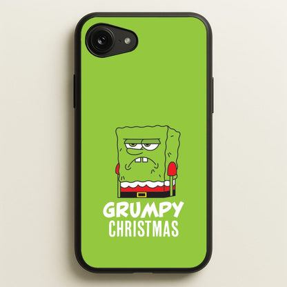 Grumpy Christmas Cartoon Sponge iPhone 16e Case