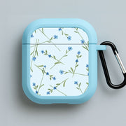 Baby Blue Floral Pattern AirPods Case 3