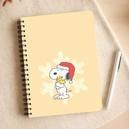 Christmas Cartoon Beagle And Bird  Notepad
