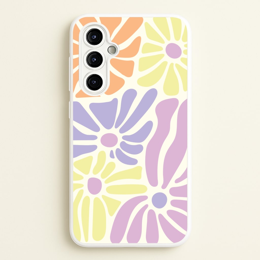 Pastel Abstract Flowers Galaxy A54 Case